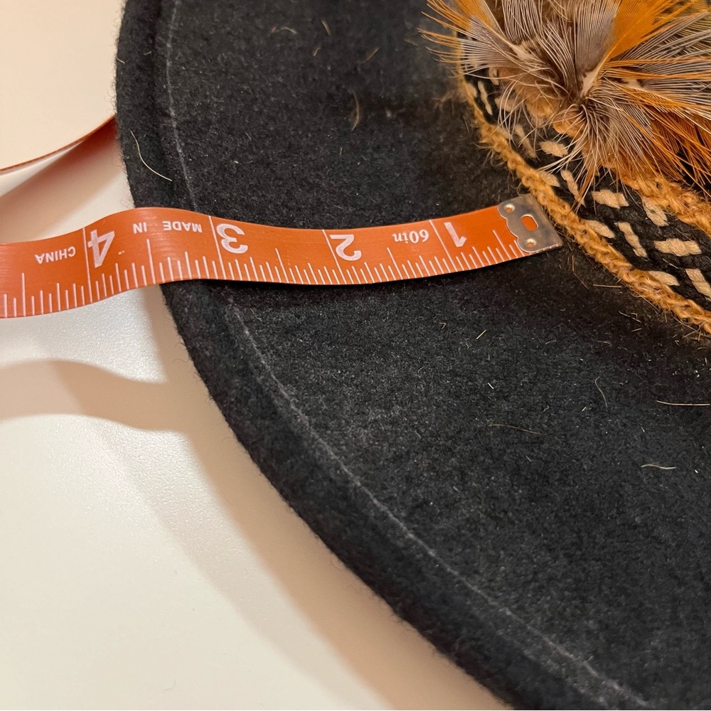 Vintage Black Felt Double Feather Western Cowboy Hat eclectic grandpa festival - Picture 11 of 17